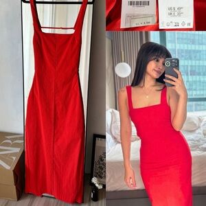 Zara Vibrant Red Midi Dress